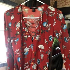 FOREVER21 Red Dress Lace Front